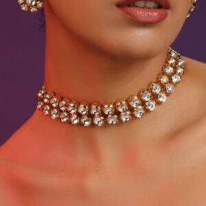 Indian Polki Kundan Choker Set | Gold Plated Bridal Jewelry